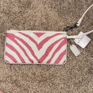 Coach Signature Zebra Wristlet